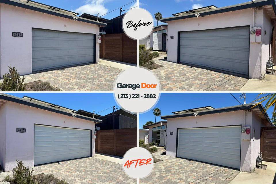 Before and after: garage door repair Poipu, HI